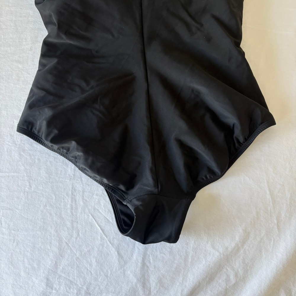 Shade & Shore Womens Shirred Tummy Control One Piece Swimsuit Black 16 NWT - Picture 14 of 16